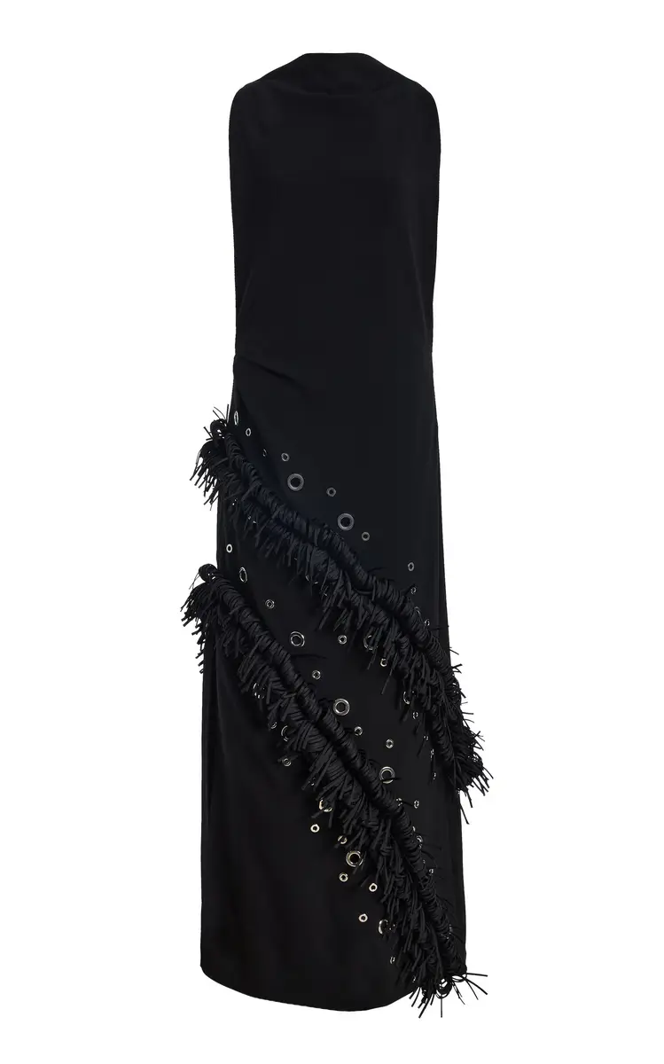 Proenza Schouler Giovanna Embellished Matte-Crepe Maxi Dress