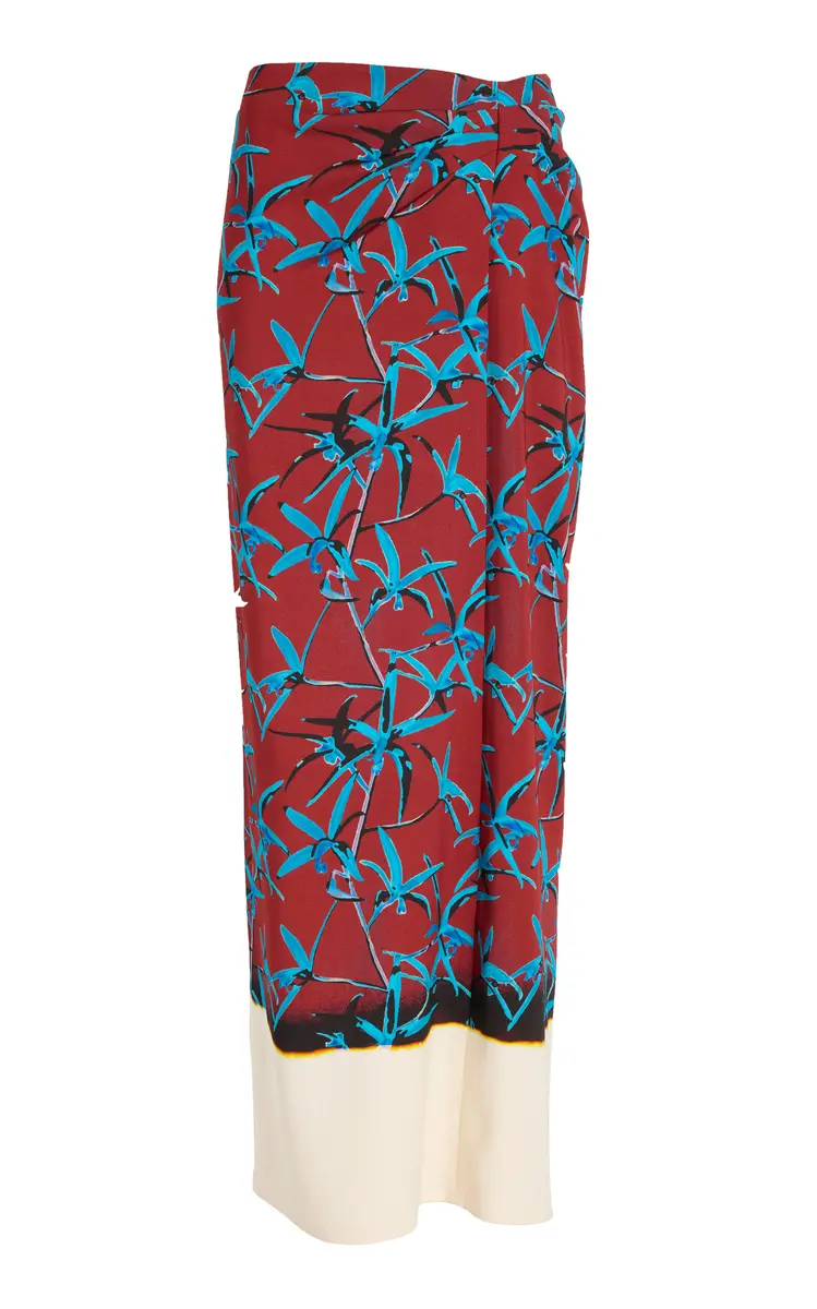 Anais Printed Stretch Cady Maxi Skirt Anais Printed Stretch Cady Maxi Skirt