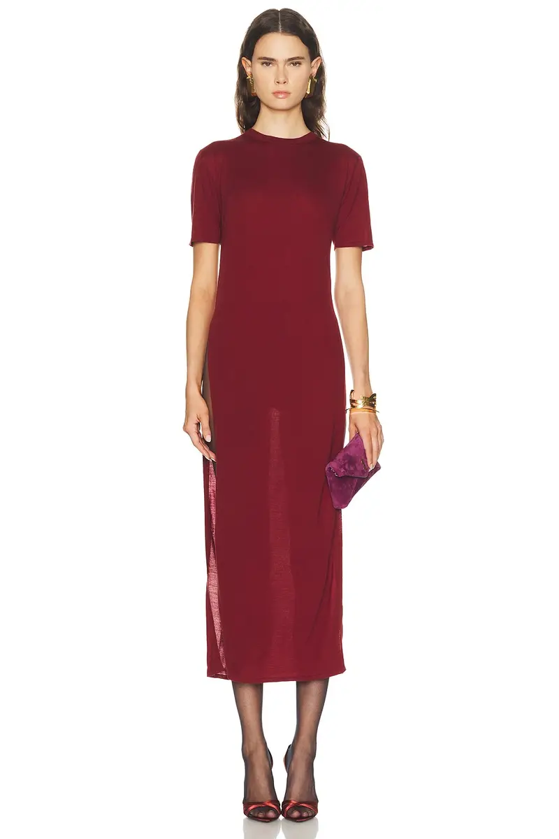 Saint Laurent Short Sleeve Maxi Dress | Thumbnail 2 Saint Laurent Short Sleeve Maxi Dress | Thumbnail 2