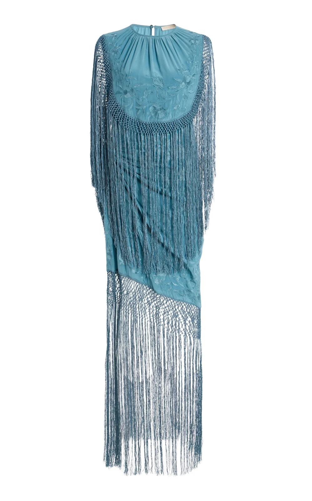Nerine Fringed Silk Maxi Dress