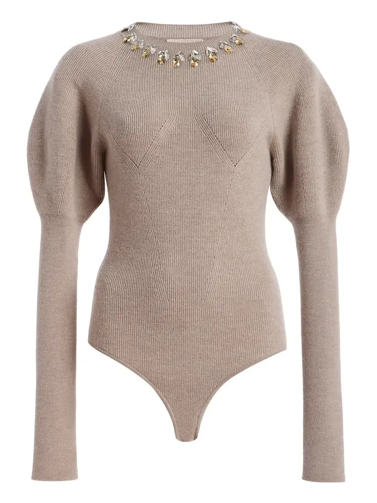 Ulla Johnson Imara Embellished Wool Bodysuit