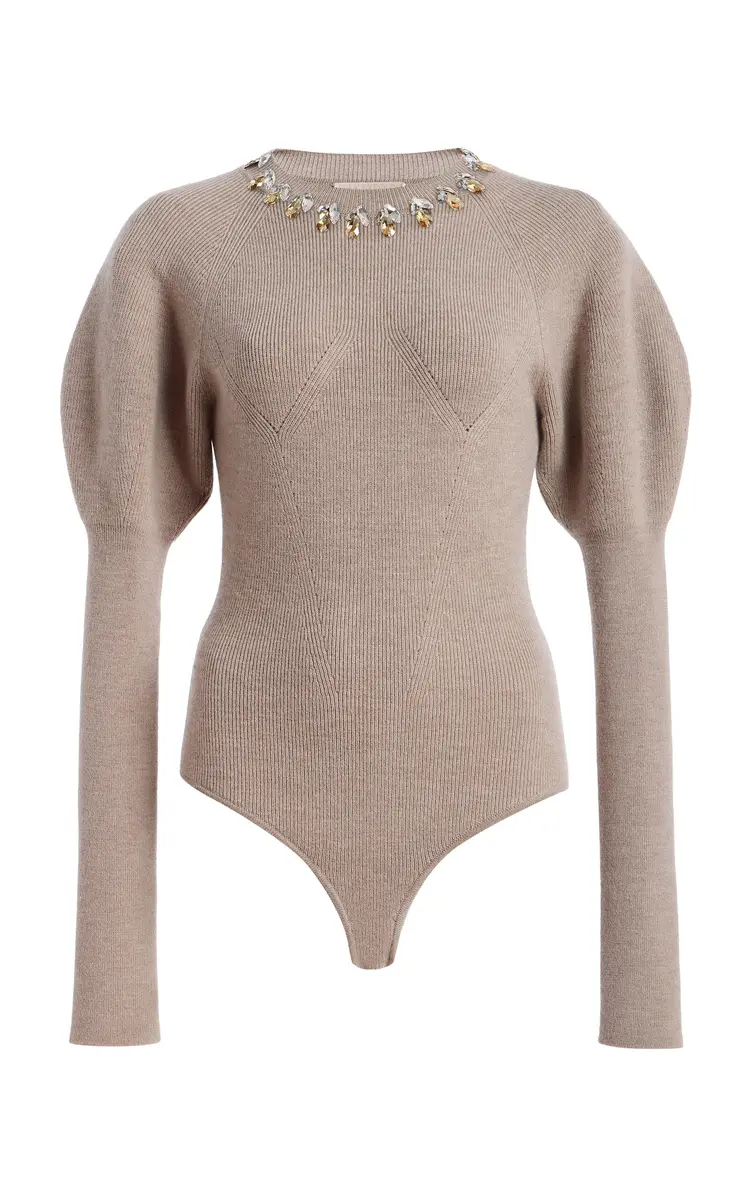 Ulla Johnson Imara Embellished Wool Bodysuit