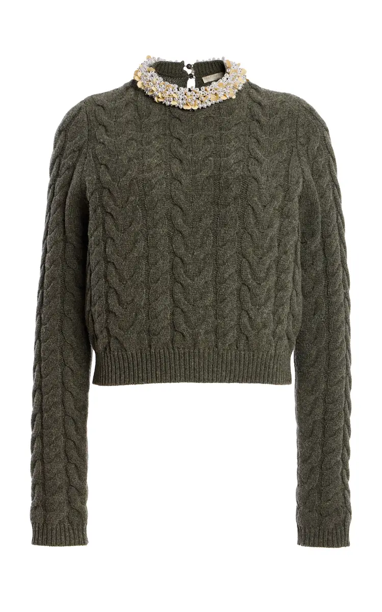 Ulla Johnson Marlie Embellished Wool-Cashmere Pullover