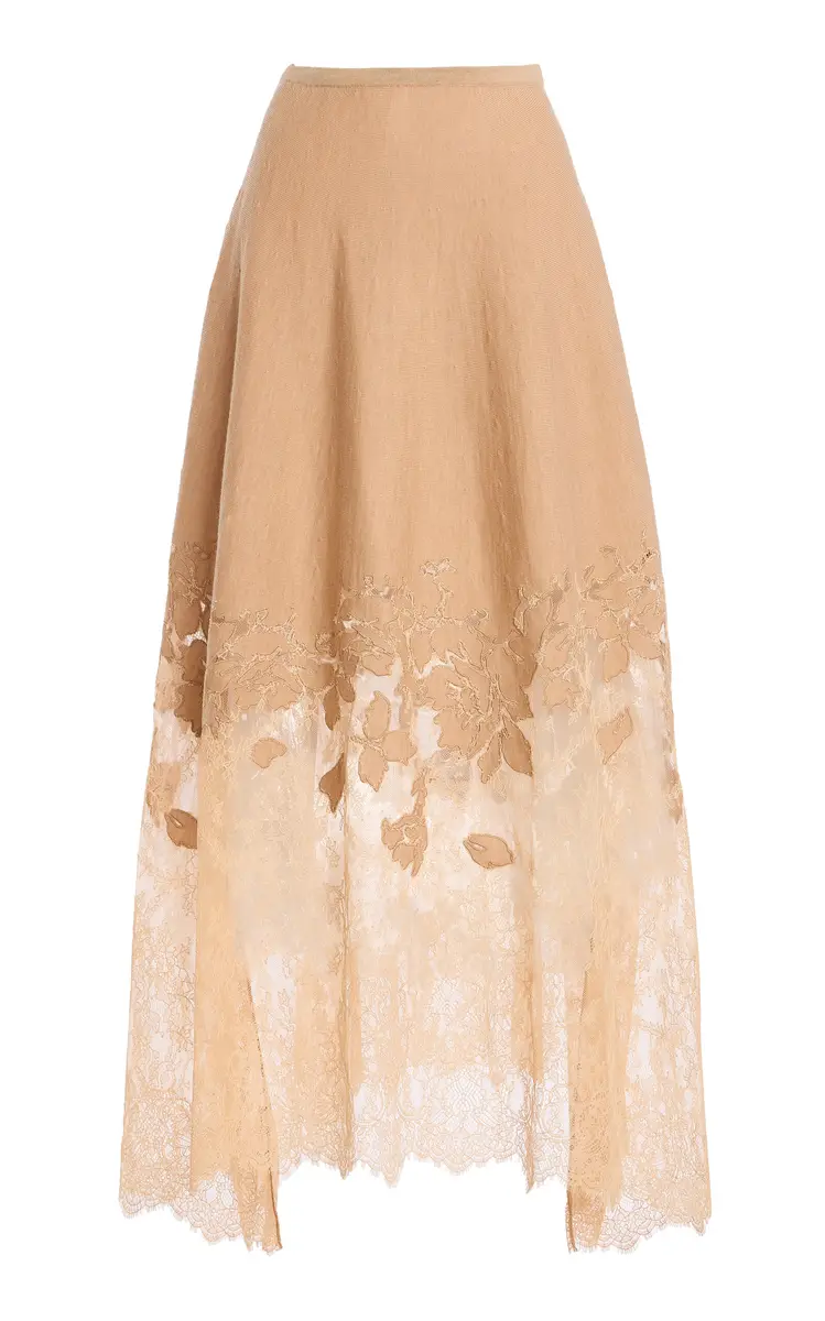 Ulla Johnson Josina Merino Wool Lace Maxi Skirt