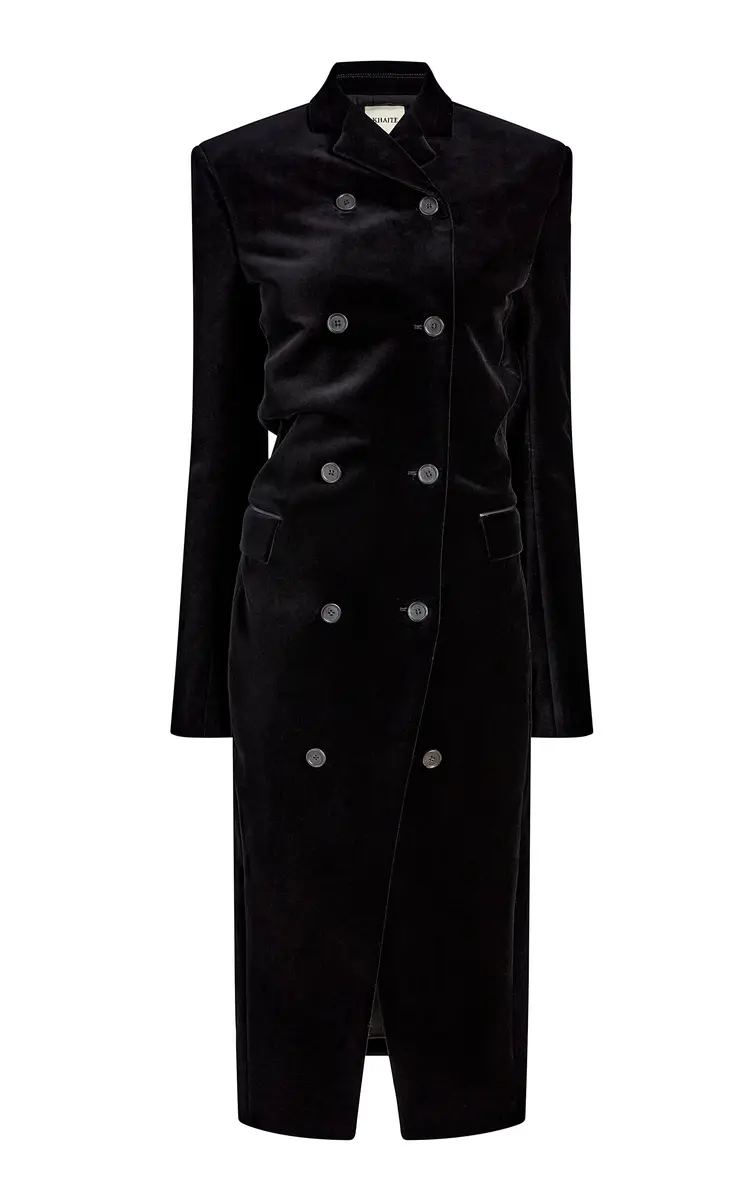 Rolon Double-Breasted Velvet Coat