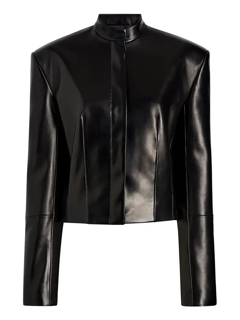 Khaite Yoko Plonge Leather Moto Jacket