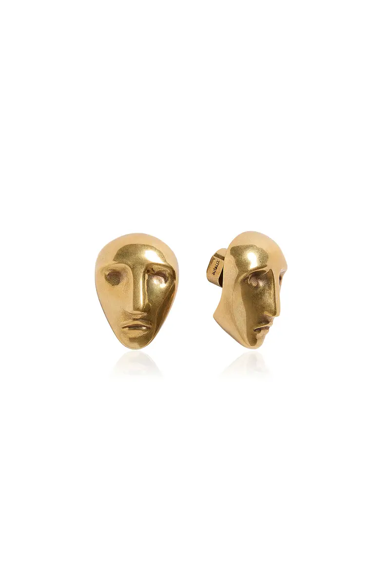 Khaite Visage 18K Gold-Plated Brass Earrings