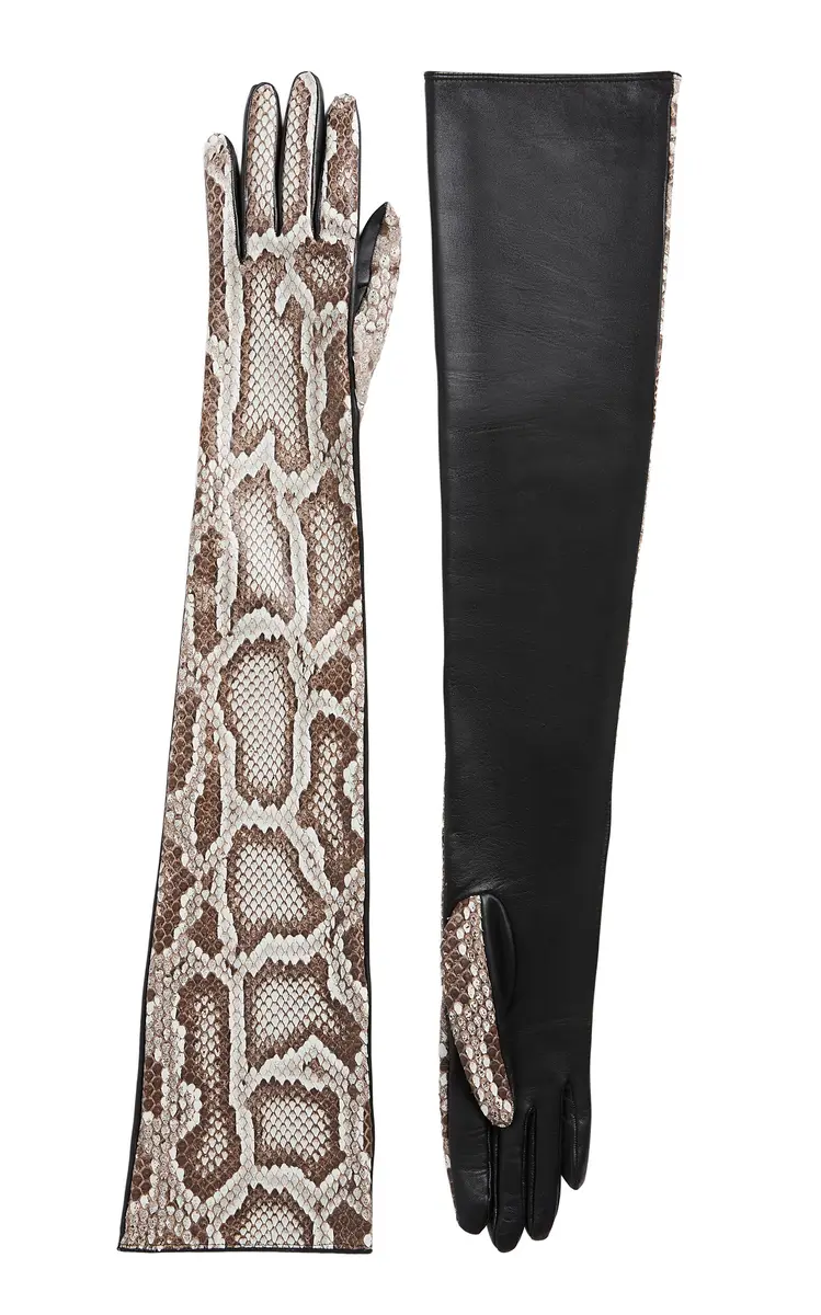 Khaite Remo Python Long Gloves