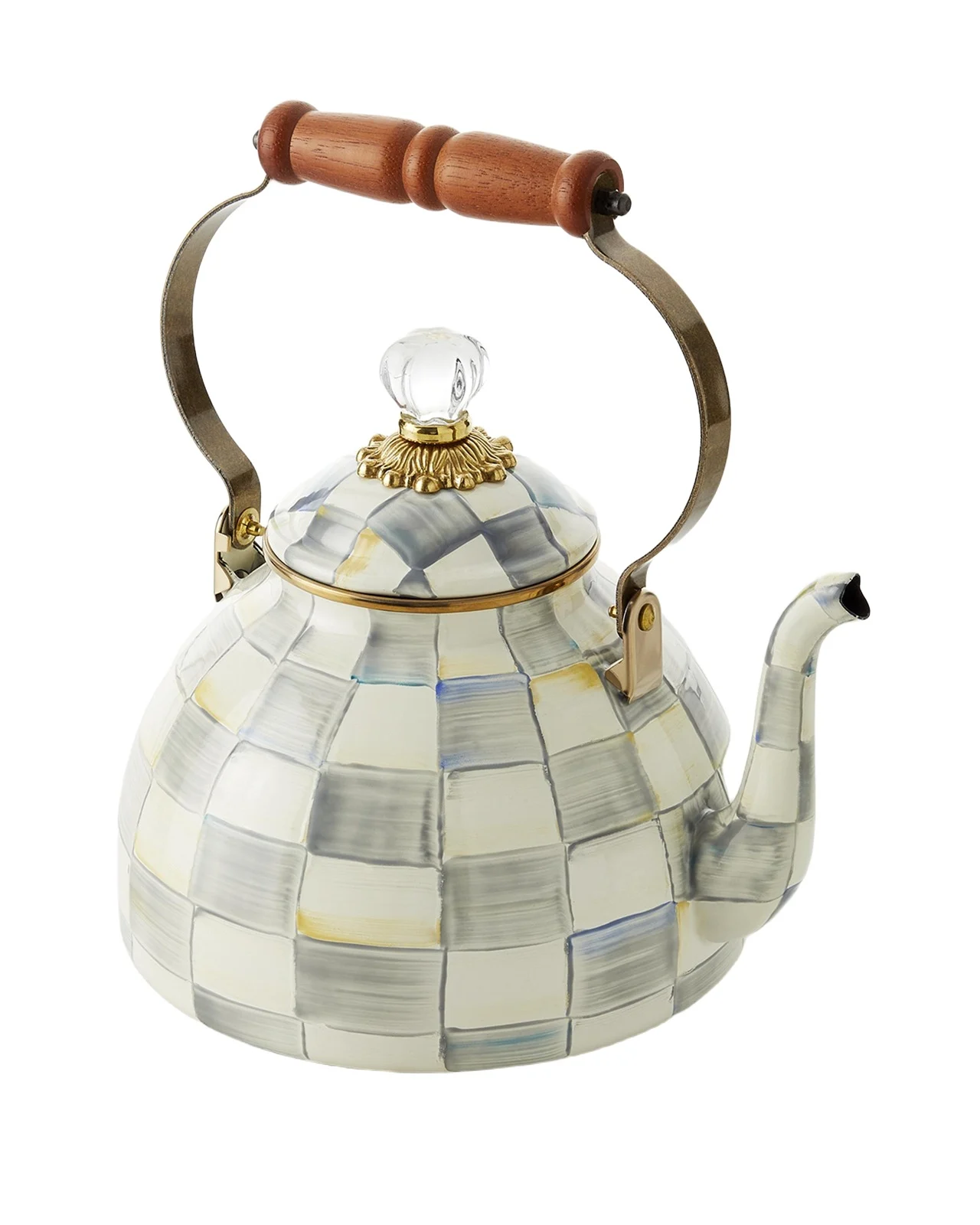 MacKenzie-Childs Sterling Check Tea Kettle, 3qt.