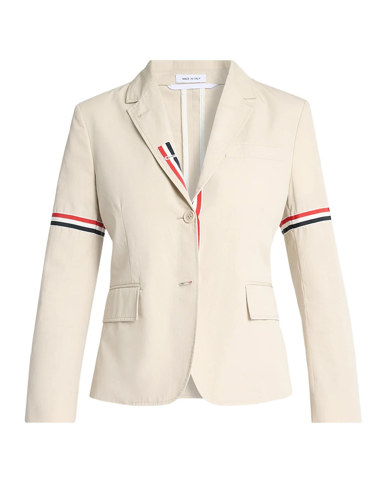 Thom Browne Grosgrain Arm-Band Single-Breasted Cotton Sport Coat
