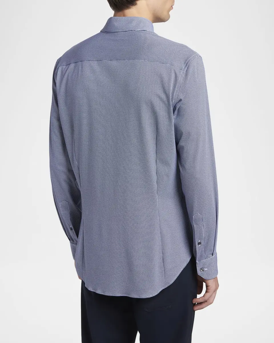 Giorgio Armani Men's Micro-Printed Stretch Button-Down Shirt | Thumbnail 3 Giorgio Armani Men's Micro-Printed Stretch Button-Down Shirt | Thumbnail 3