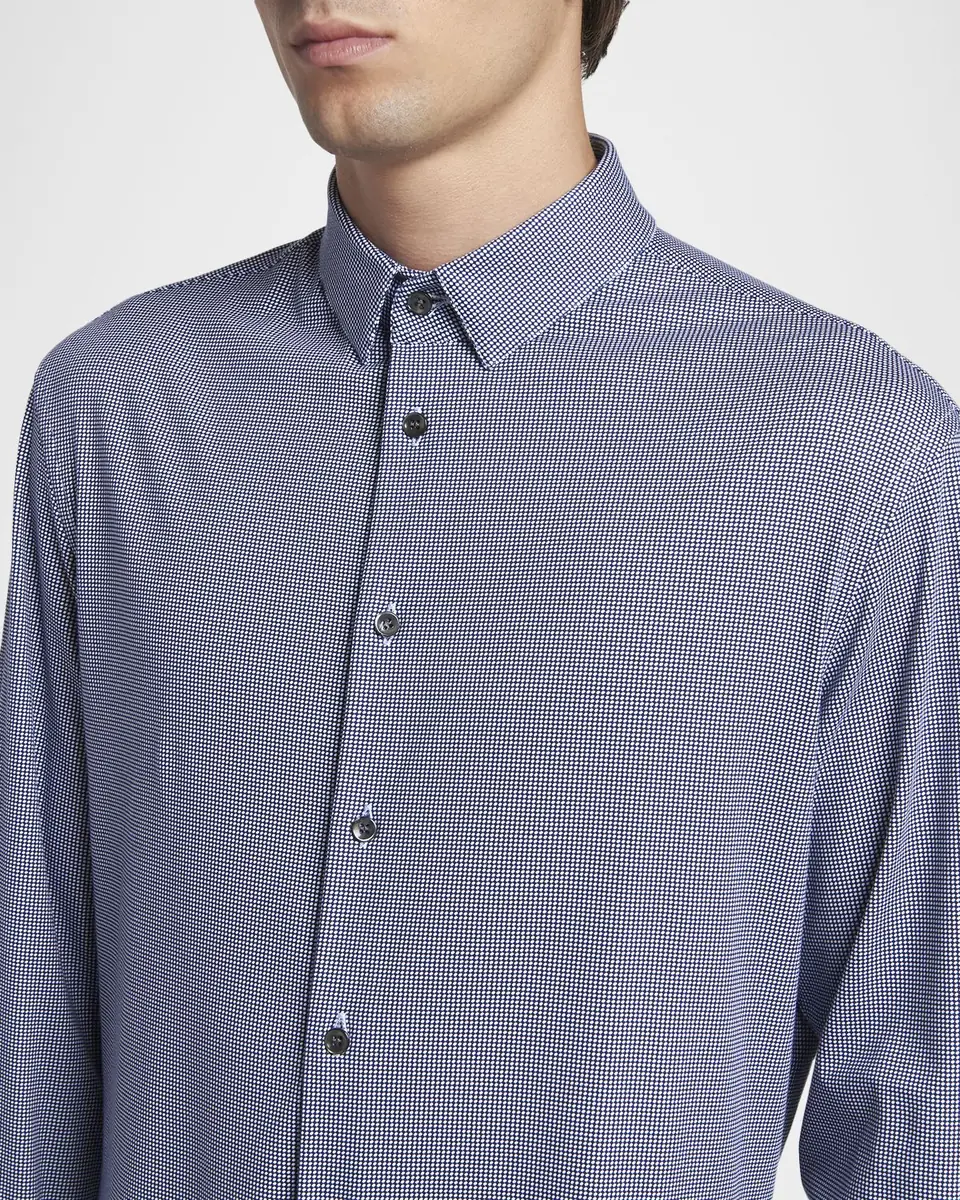 Giorgio Armani Men's Micro-Printed Stretch Button-Down Shirt | Thumbnail 5 Giorgio Armani Men's Micro-Printed Stretch Button-Down Shirt | Thumbnail 5