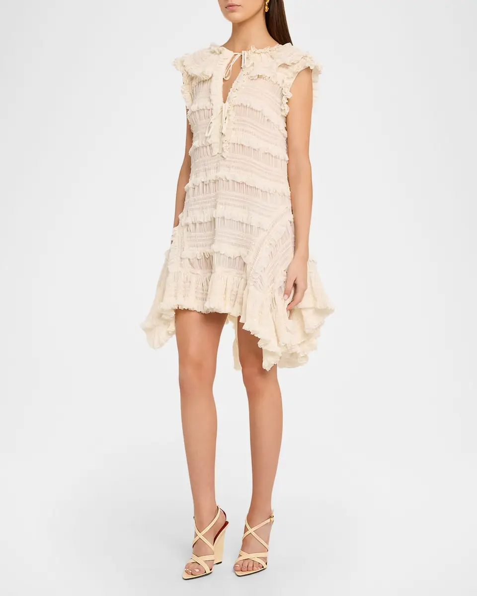 AKNVAS Nora Shirred Chiffon Mini Dress | Thumbnail 4 AKNVAS Nora Shirred Chiffon Mini Dress | Thumbnail 4