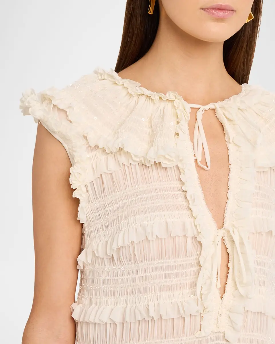 AKNVAS Nora Shirred Chiffon Mini Dress | Thumbnail 5 AKNVAS Nora Shirred Chiffon Mini Dress | Thumbnail 5
