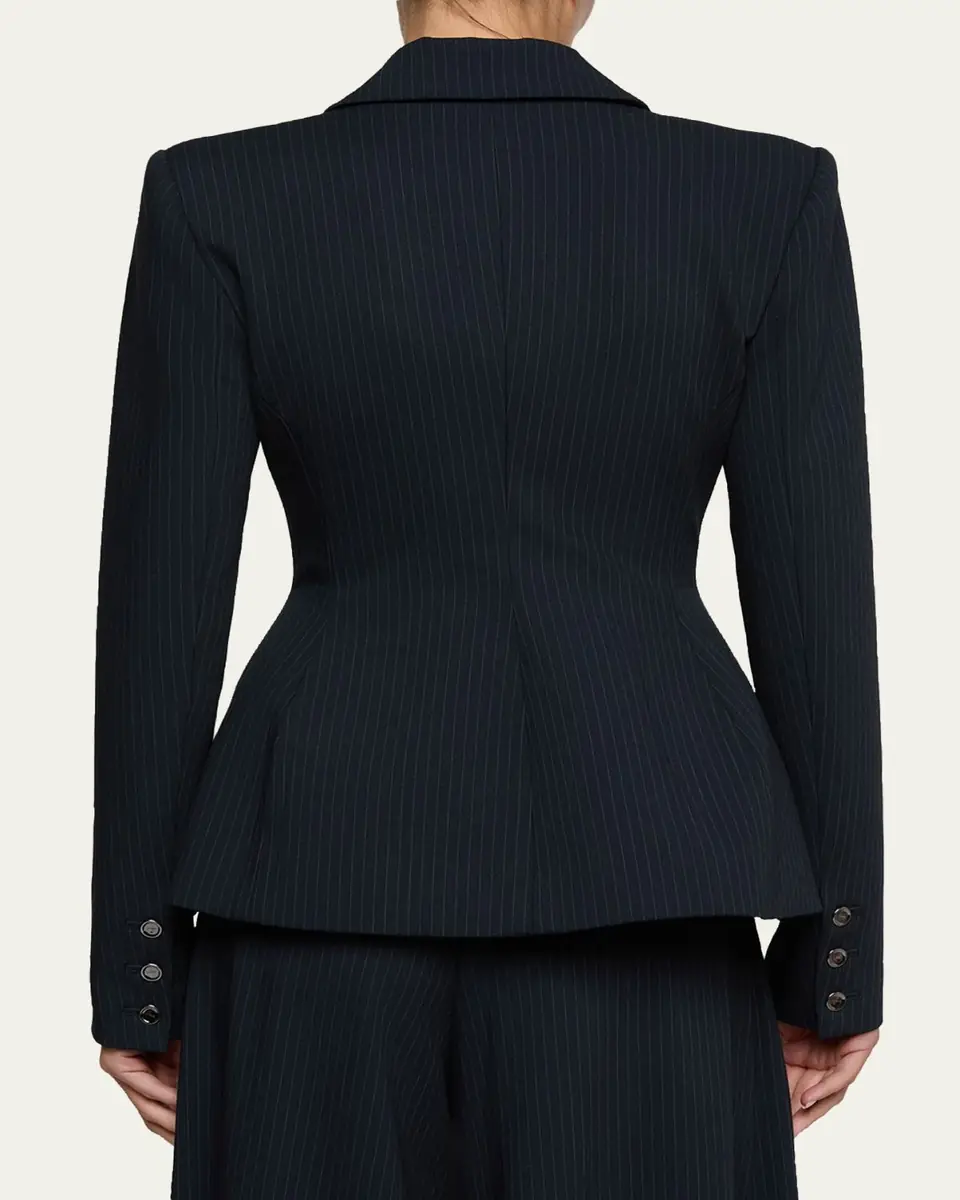 L'Agence Therese Single-Breasted Pinstripe Blazer | Thumbnail 3 L'Agence Therese Single-Breasted Pinstripe Blazer | Thumbnail 3