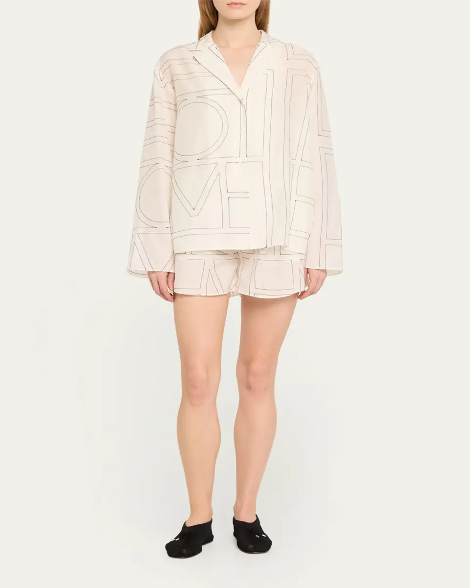Toteme Monogram Cotton PJ Shorts | Thumbnail 2 Toteme Monogram Cotton PJ Shorts | Thumbnail 2
