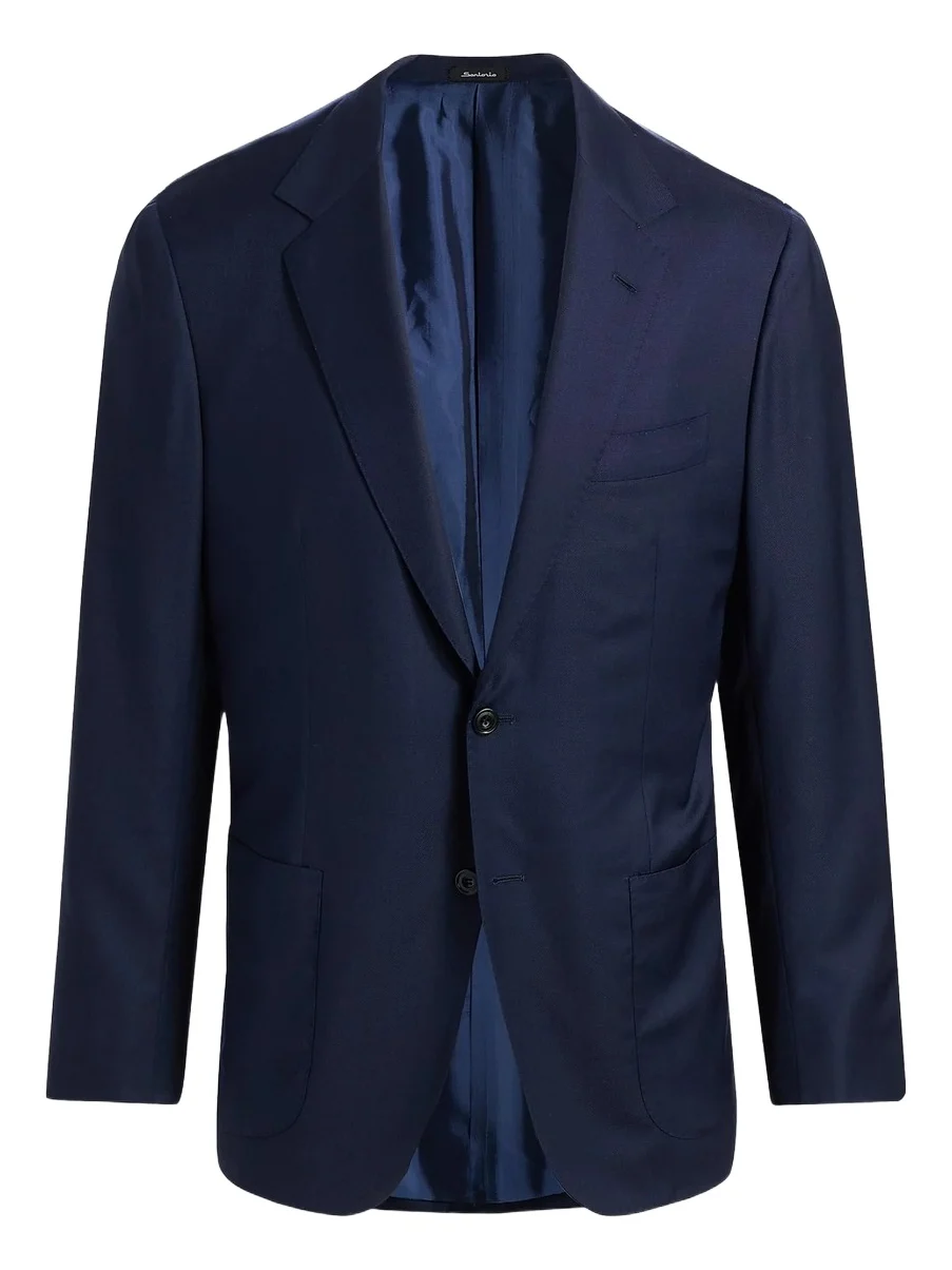 Men's Wool Patch-Pocket Single-Breasted Blazer Men's Wool Patch-Pocket Single-Breasted Blazer