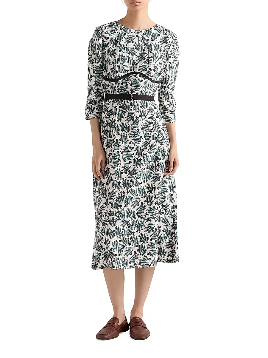 Prada Women's Printed Pongé Dress | Thumbnail 2