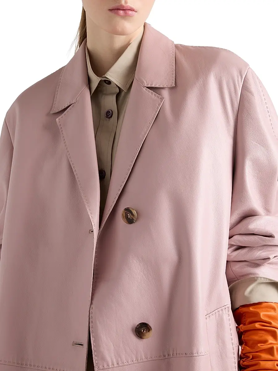 Prada Women's Nappa Leather Coat | Thumbnail 4