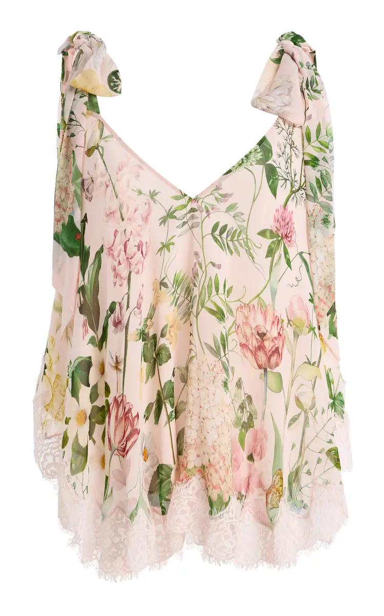 Cara Cara Mari Lace-Trimmed Floral Silk-Chiffon Top | Thumbnail 8 Cara Cara Mari Lace-Trimmed Floral Silk-Chiffon Top | Thumbnail 8