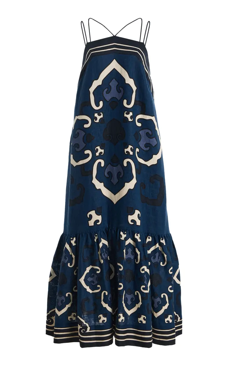 Sea Blaise Printed Linen Midi Dress | Thumbnail 3 Sea Blaise Printed Linen Midi Dress | Thumbnail 3
