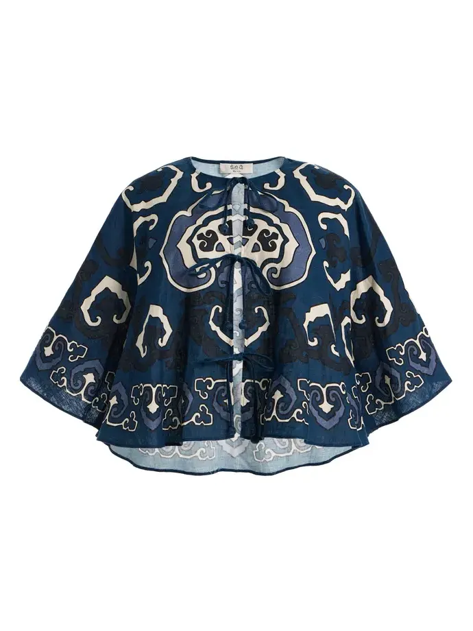 Blaise Print Linen Top