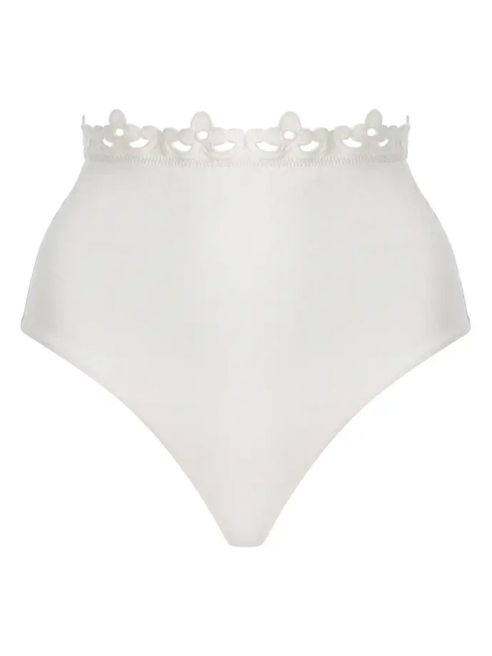 Leila Eyelet High-Waisted Bikini Bottom Leila Eyelet High-Waisted Bikini Bottom