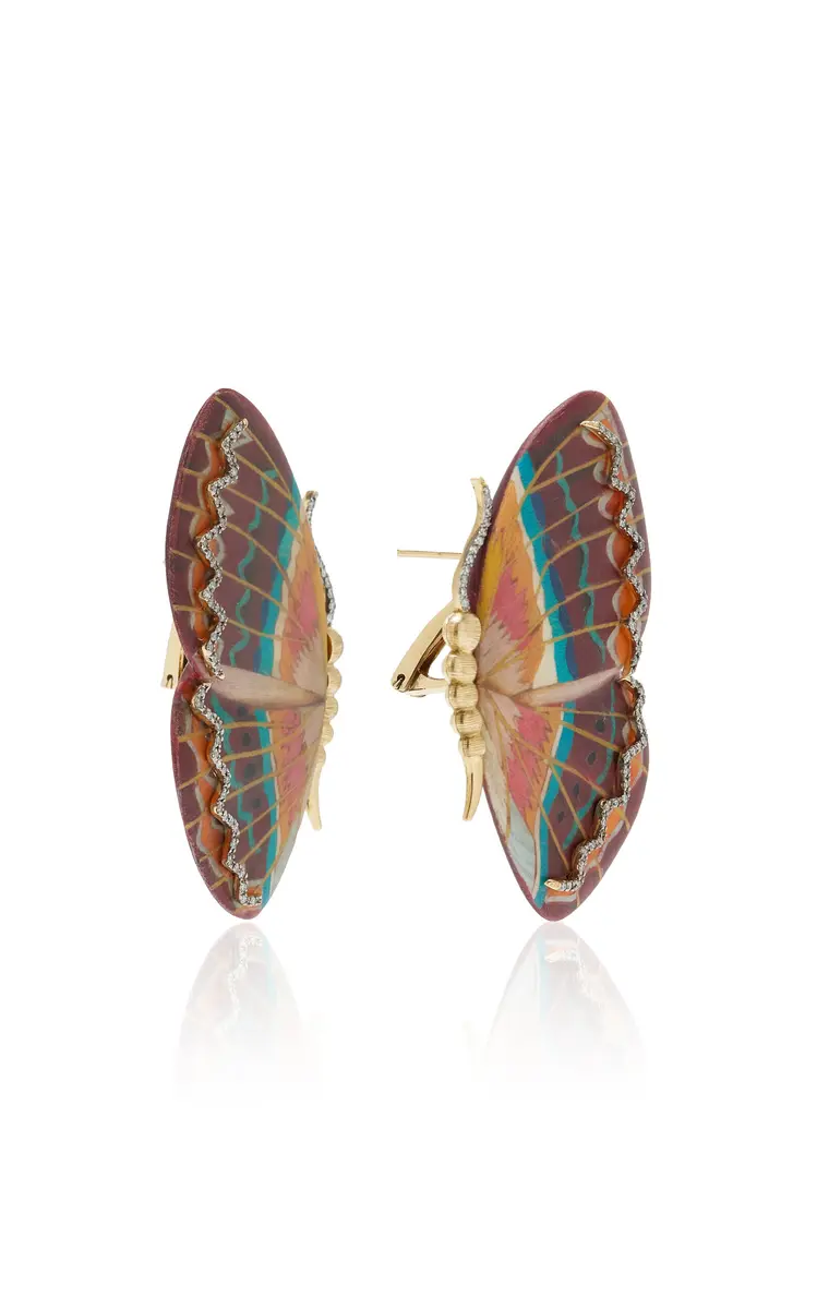 Silvia Furmanovich Marquetry Wood Butterfly Earrings | Thumbnail 3 Silvia Furmanovich Marquetry Wood Butterfly Earrings | Thumbnail 3