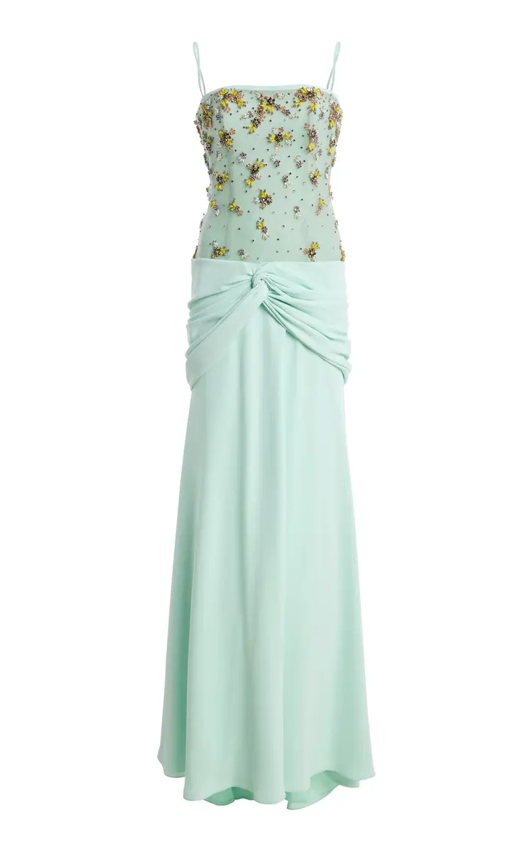 Costarellos Nissa Crepe Embroidered Tulle Gown | Thumbnail 6 Costarellos Nissa Crepe Embroidered Tulle Gown | Thumbnail 6