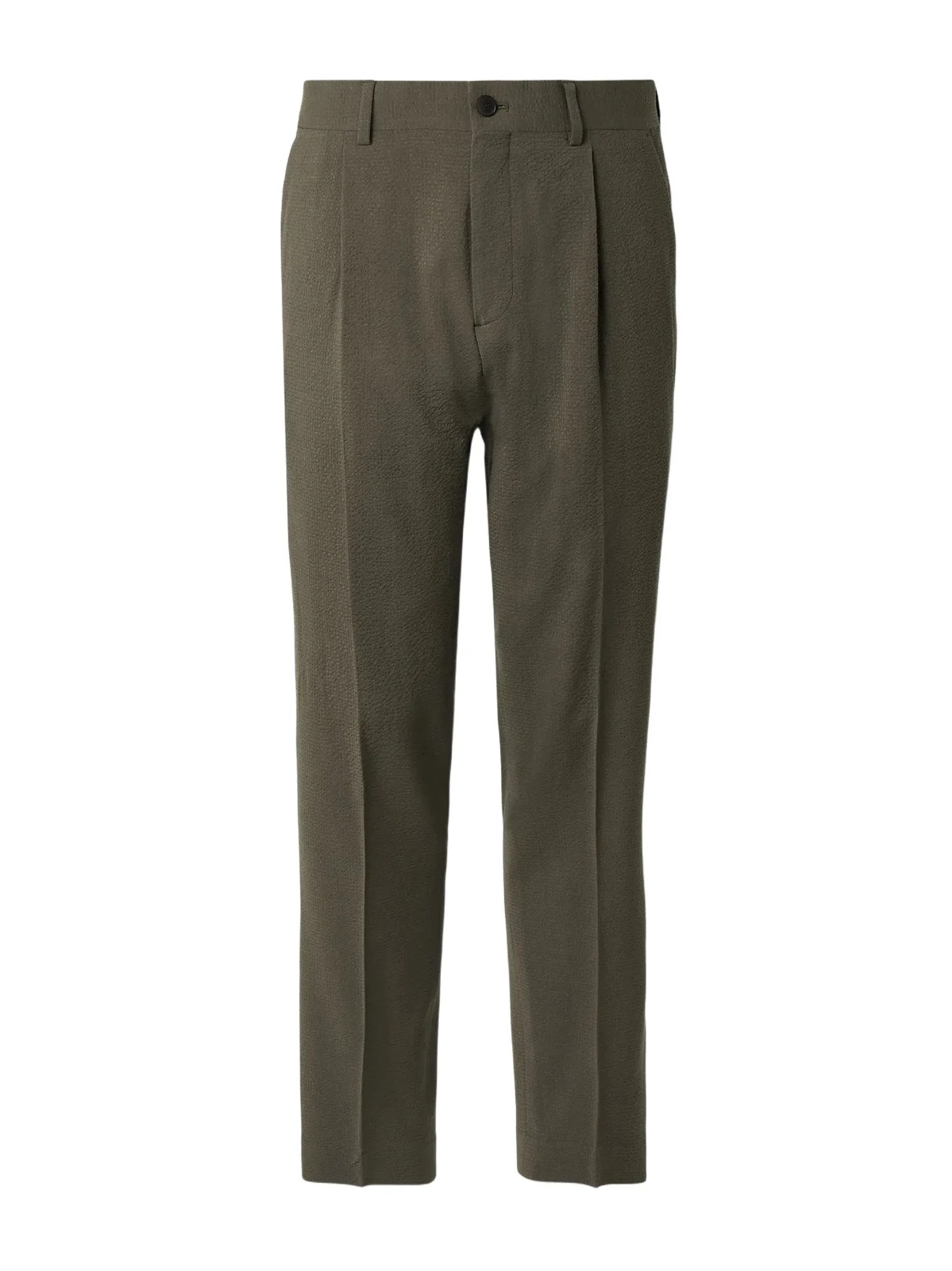 Straight-Leg Wool-Blend Seersucker Trousers - Men Straight-Leg Wool-Blend Seersucker Trousers - Men