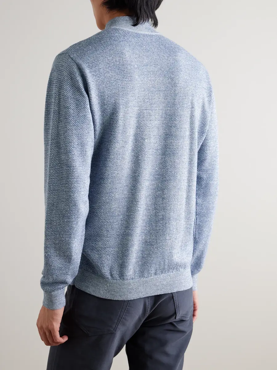 Peter Millar Barlow Merino Wool, Linen and Cotton-Blend Half-Zip Sweater - Men | Thumbnail 4 Peter Millar Barlow Merino Wool, Linen and Cotton-Blend Half-Zip Sweater - Men | Thumbnail 4