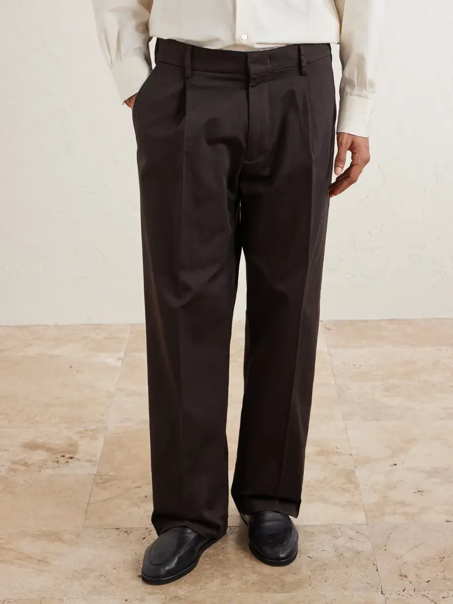 NN07 Kay 1420 Wide-Leg Pleated Organic Cotton-Blend Twill Trousers - Men | Thumbnail 3