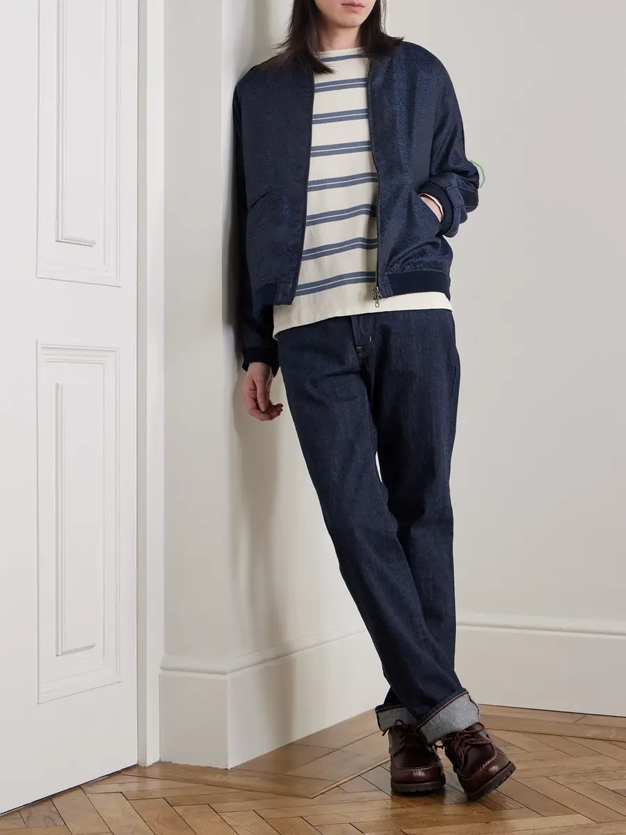 Blue Blue Japan Satin-Jacquard Bomber Jacket - Men | Thumbnail 2 Blue Blue Japan Satin-Jacquard Bomber Jacket - Men | Thumbnail 2