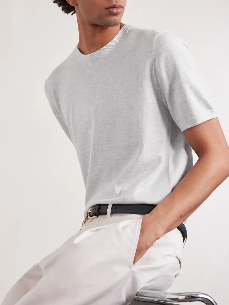 MR P. Organic Cotton and Cashmere-Blend T-Shirt - Men | Thumbnail 5