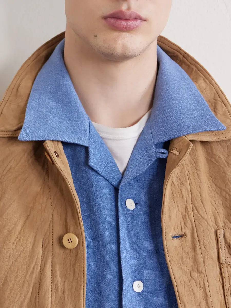 Visvim Carrow Convertible-Collar Wool and Linen-Blend Shirt - Men | Thumbnail 5 Visvim Carrow Convertible-Collar Wool and Linen-Blend Shirt - Men | Thumbnail 5