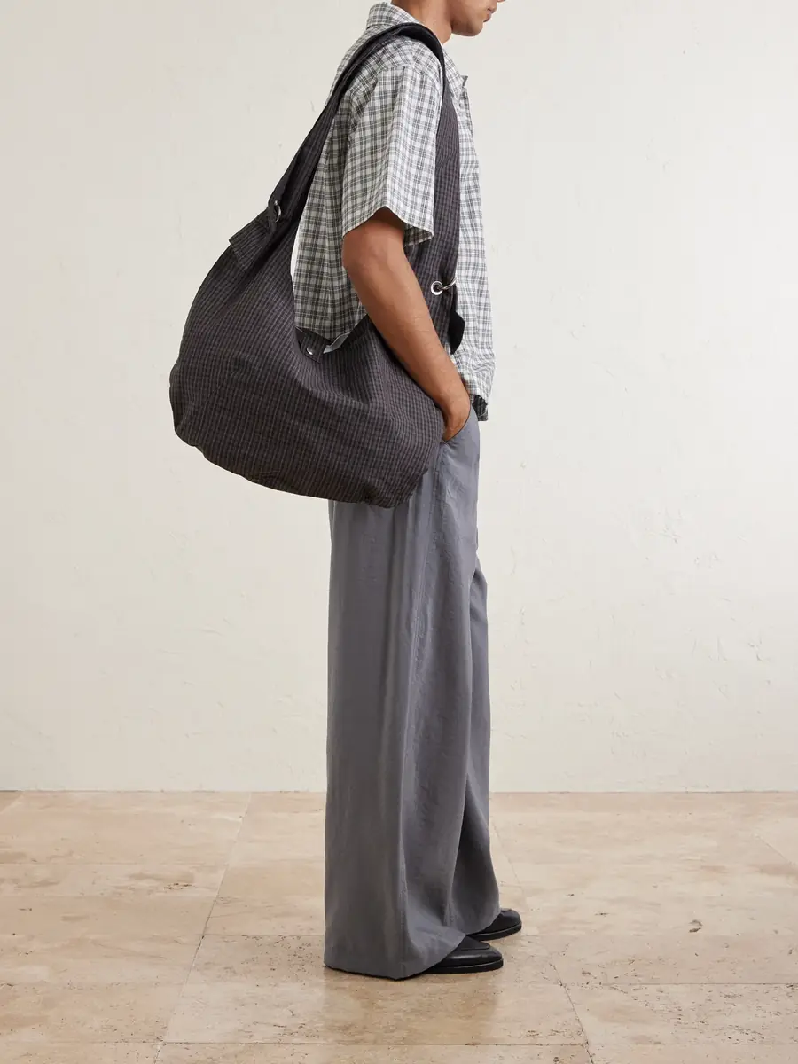 mfpen Eyelet Checked Cotton and Linen-Blend Canvas Shoulder Bag - Men | Thumbnail 2 mfpen Eyelet Checked Cotton and Linen-Blend Canvas Shoulder Bag - Men | Thumbnail 2