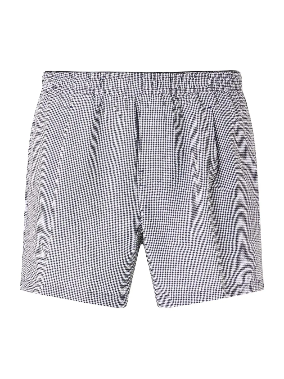 Our Legacy Boxer Trunk Straight-Leg Mid-Length Checked Seersucker Swim Shorts - Men