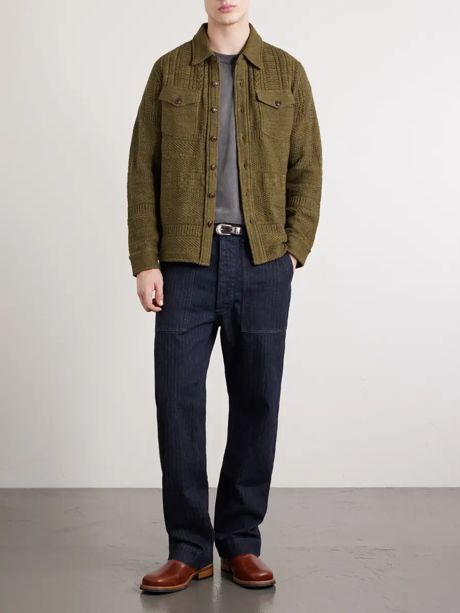 RRL Jacquard-Knit Cotton and Wool-Blend Cardigan - Men | Thumbnail 2