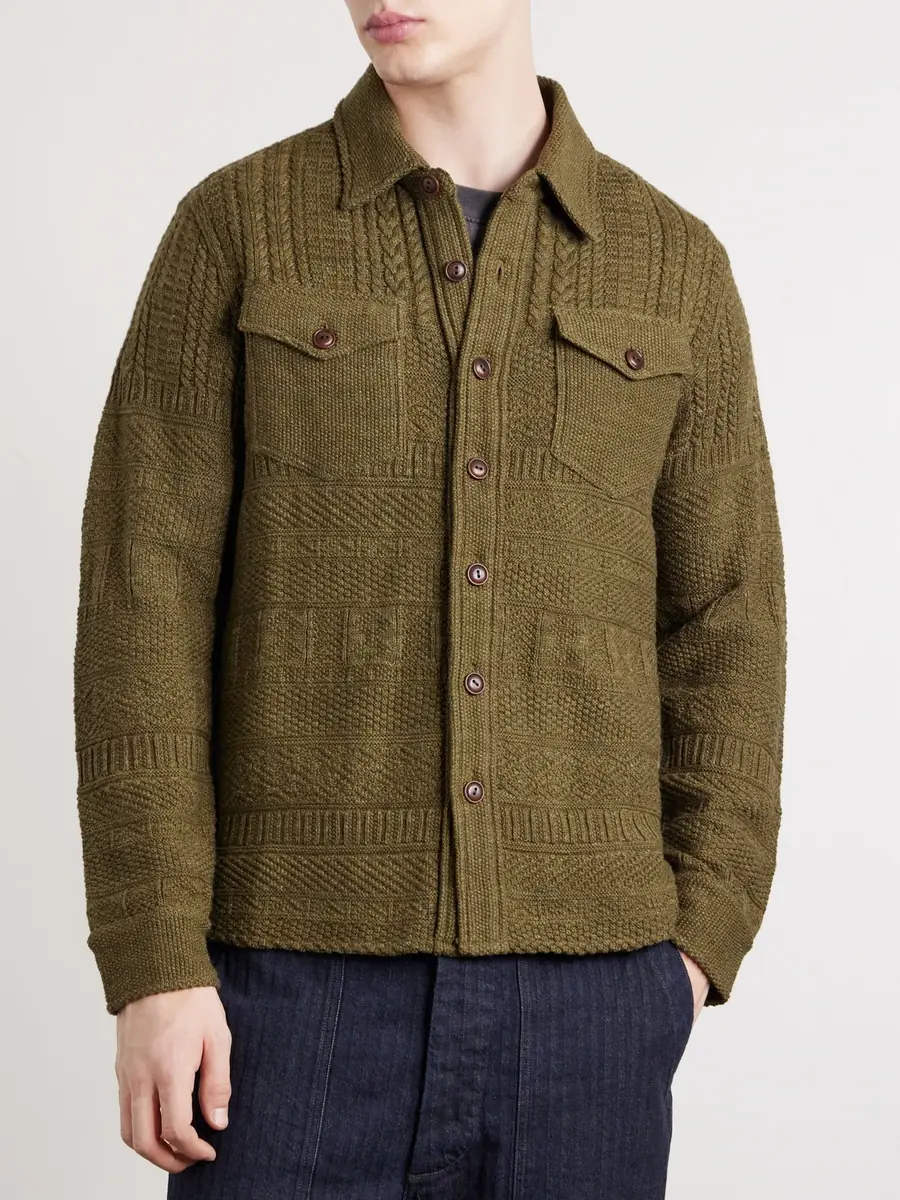 RRL Jacquard-Knit Cotton and Wool-Blend Cardigan - Men | Thumbnail 3