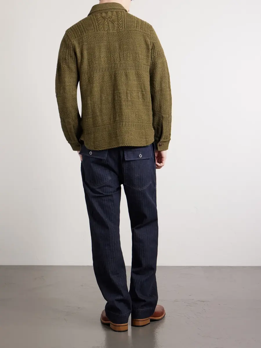 RRL Jacquard-Knit Cotton and Wool-Blend Cardigan - Men | Thumbnail 4