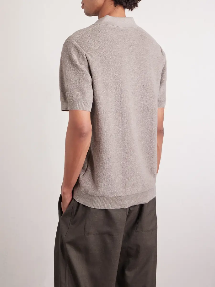 MR P. Organic Cotton and Cashmere-Blend Polo Shirt - Men | Thumbnail 4