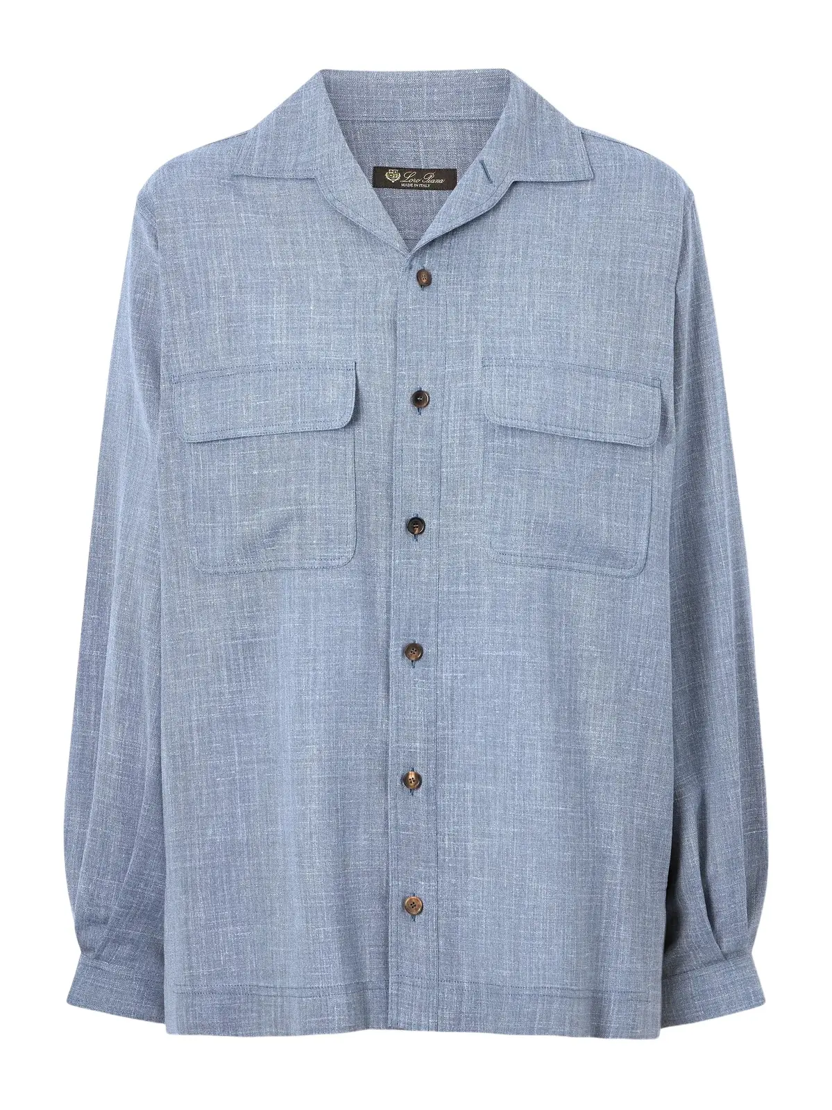 Loro Piana Ida Wool, Silk And Linen-blend Shirt - Blue
