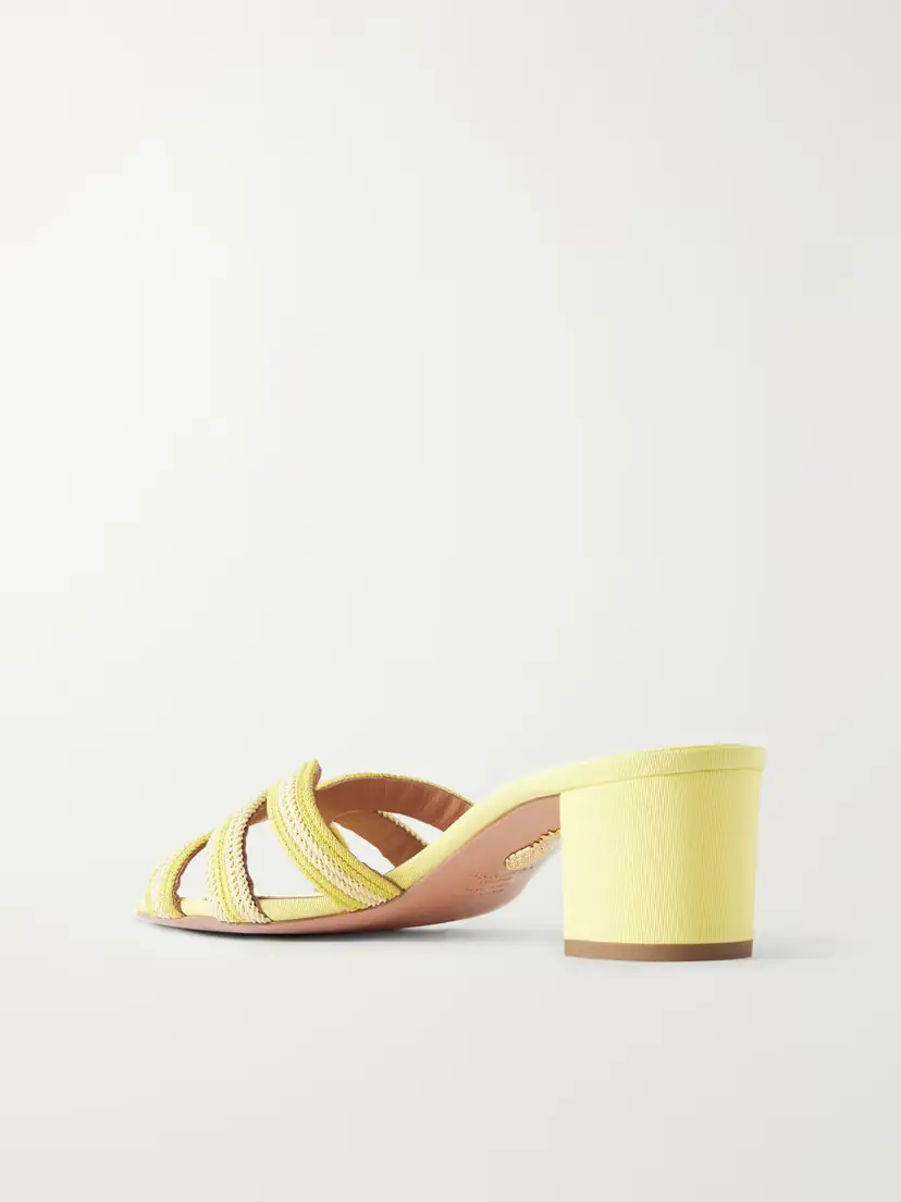 Aquazzura Day Dream 50 Metallic Raffia Mules | Thumbnail 3