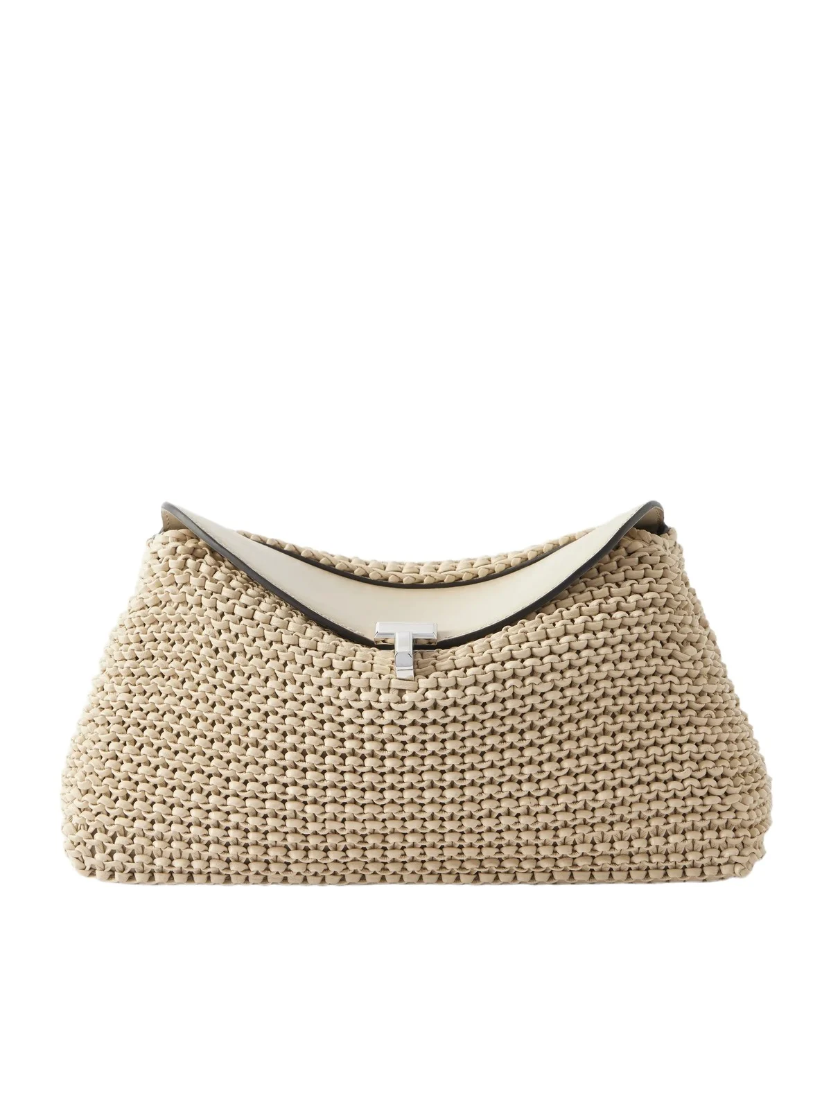 T-lock Woven Leather Clutch T-lock Woven Leather Clutch