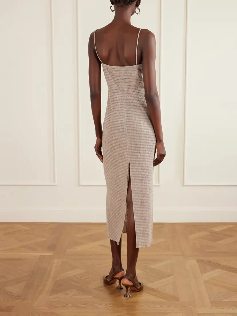 Magda Butrym Embellished Textured Woven Midi Dress | Thumbnail 3 Magda Butrym Embellished Textured Woven Midi Dress | Thumbnail 3