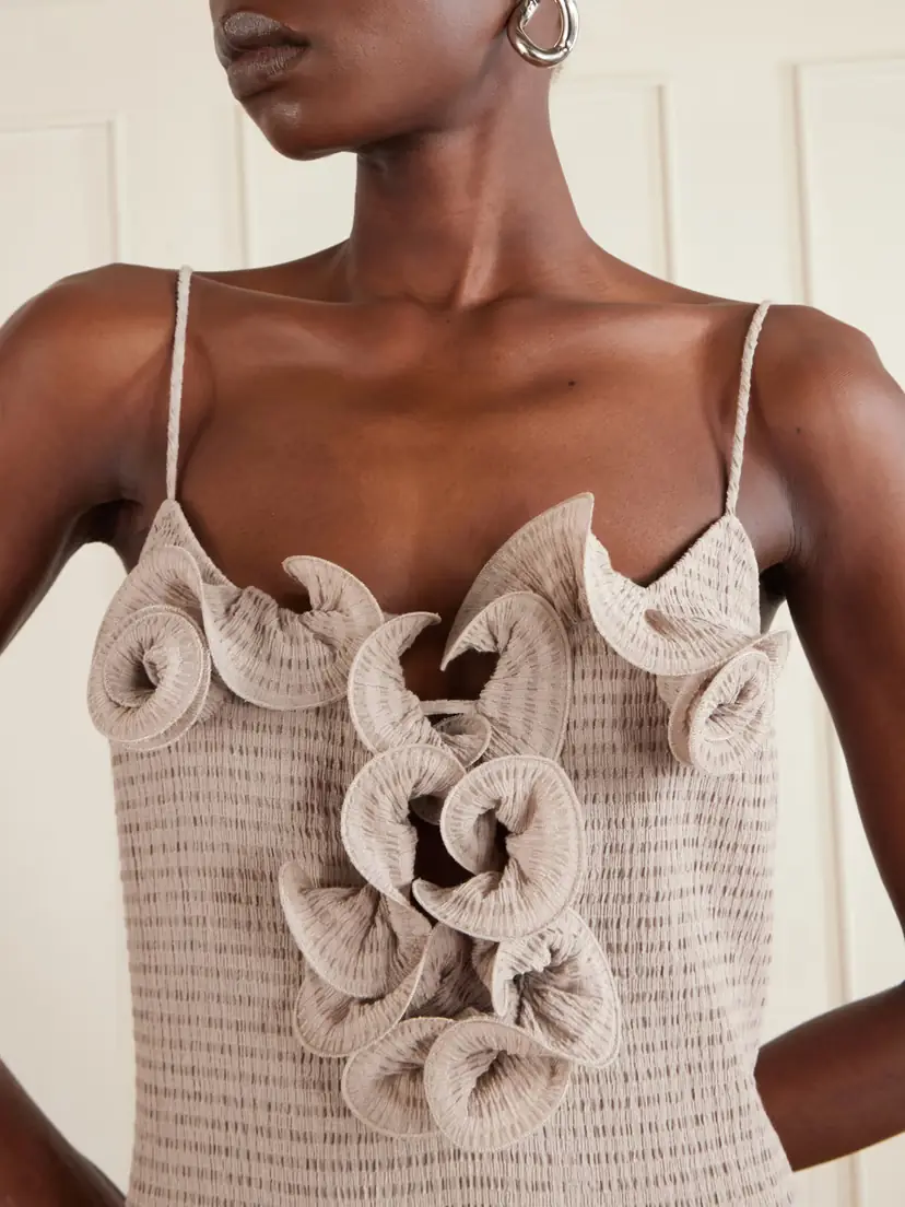 Magda Butrym Embellished Textured Woven Midi Dress | Thumbnail 4 Magda Butrym Embellished Textured Woven Midi Dress | Thumbnail 4