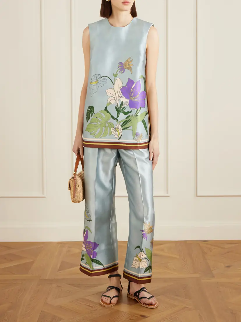 ALÉMAIS Alfie Floral-print Recycled Taffeta Wide-leg Pants | Thumbnail 2