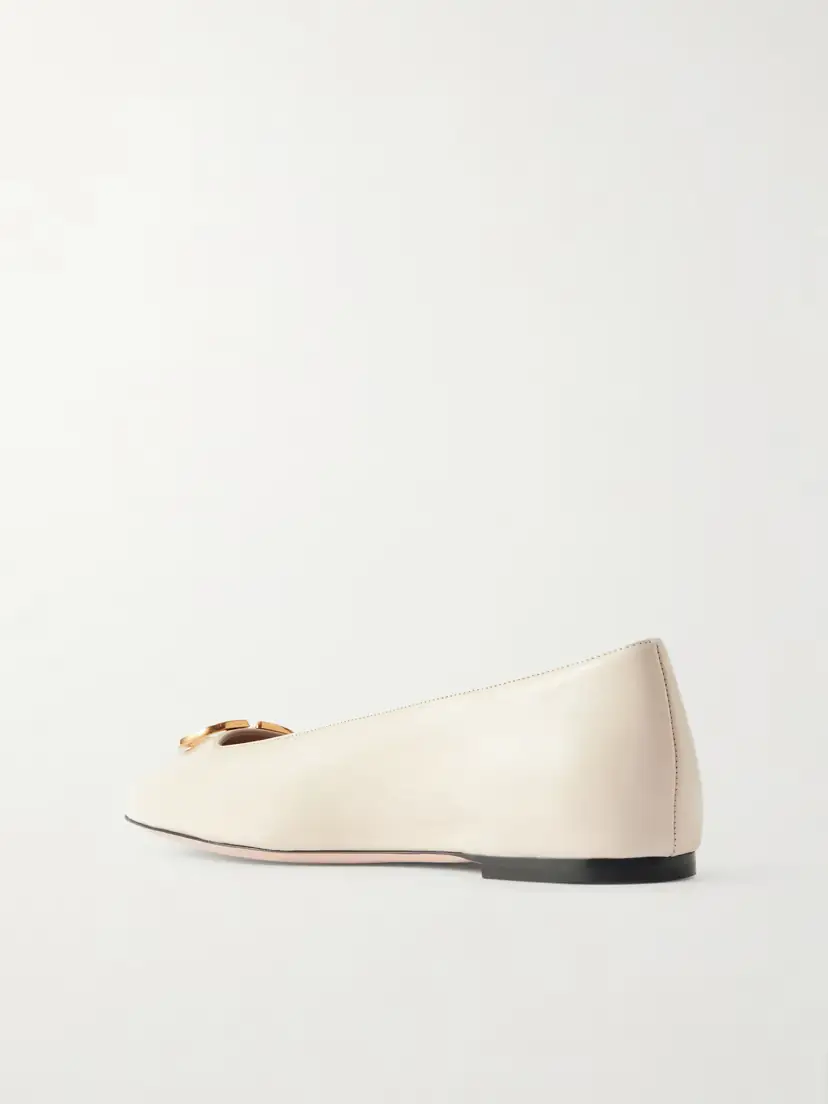 Valentino Garavani Vlogo Embellished Leather Ballet Flats | Thumbnail 3
