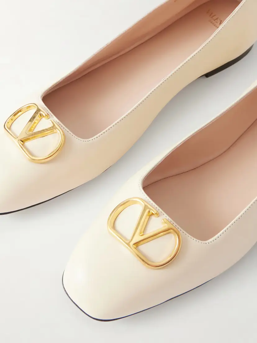 Valentino Garavani Vlogo Embellished Leather Ballet Flats | Thumbnail 5