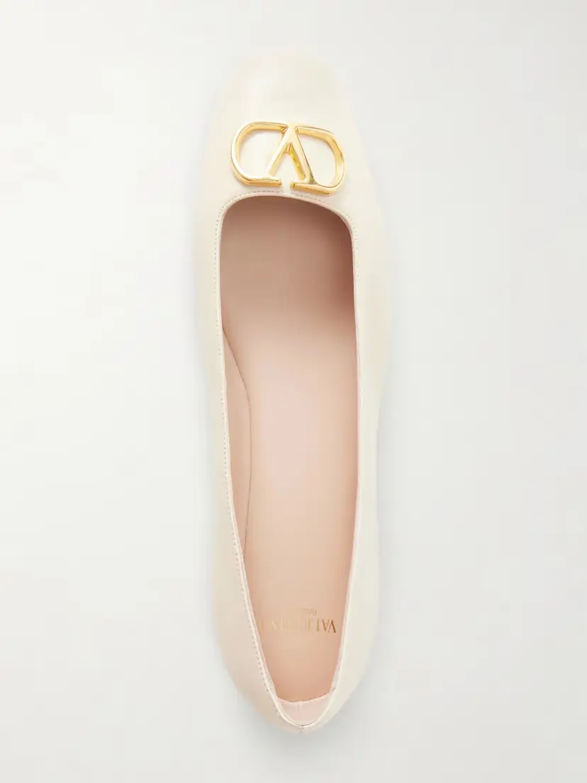 Valentino Garavani Vlogo Embellished Leather Ballet Flats | Thumbnail 6